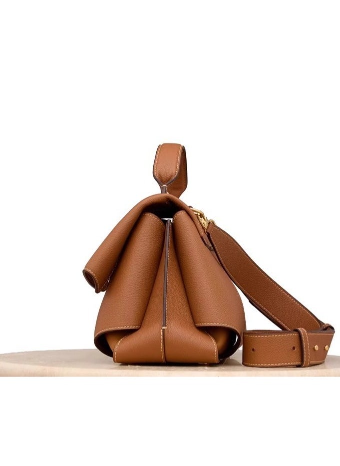 NIBEMINENT - polene genuine leather retro fashionable one-shoulder hand crossbody bag - Image 1