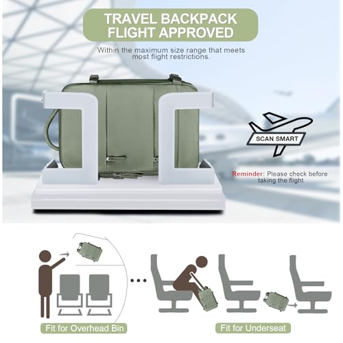 coofay Travel Backpack For Women Men Airline Approved Carry On Backpack Flight Approved Waterproof Sports Luggage Backpack Casual Daypack Small Hiking Backpack Grey Green - Image 2