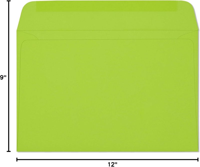 EnDoc ظرف 9x12 بلون ليموني مع نجوم - أظرف مفتوحة من الجانبين - عبوة 15 حبة من ورق 24Lb - Image 5