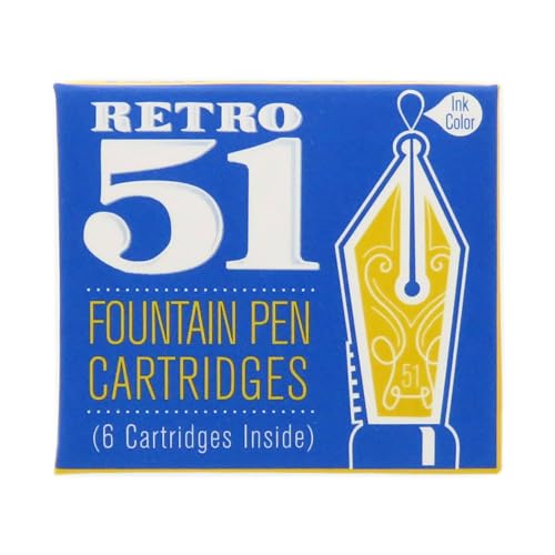 Retro 1951 إعادة تعبئة قلم الحبر Retro 51 - حبر أزرق، 6 عبوات - كتابة سلسة، خراطيش ملائمة بسهولة لخط أنيق - Image 5