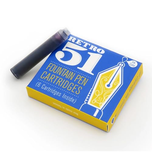 Retro 1951 إعادة تعبئة قلم الحبر Retro 51 - حبر أزرق، 6 عبوات - كتابة سلسة، خراطيش ملائمة بسهولة لخط أنيق - Image 2