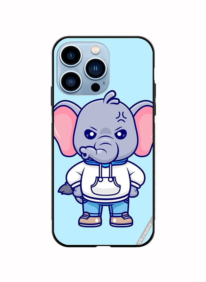 VR CREATIVE Protective Case Cover For Apple iPhone 13 Pro Max Cute Angry Elephant Wearing Hoodie Design Multicolour - Image 1