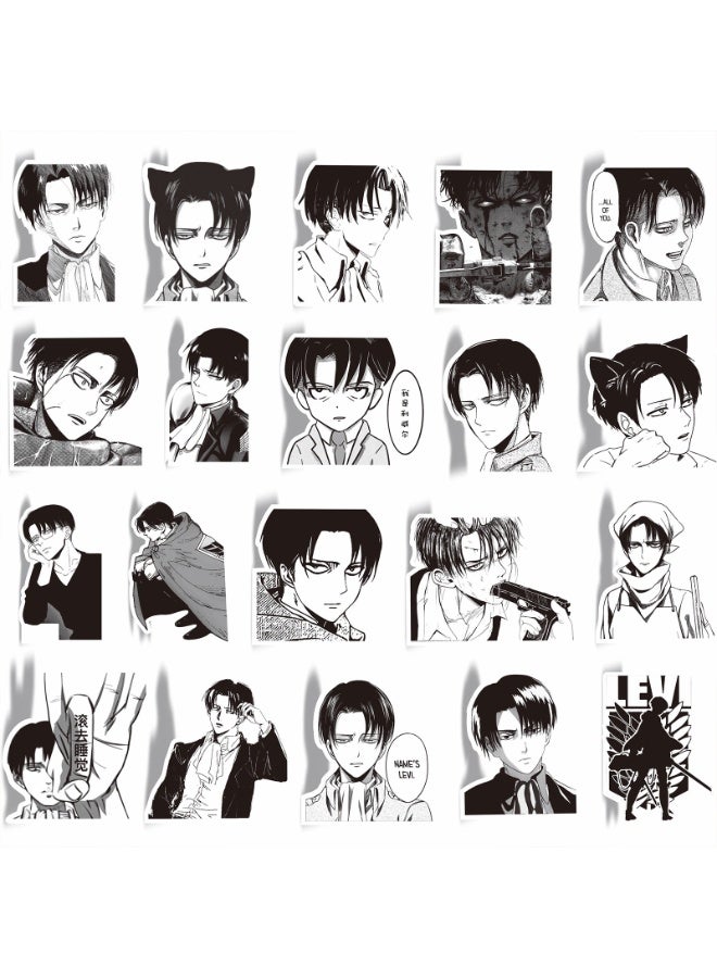 NIBEMINENT 65 Pcs Cartoon Levi Ackerman Deco Kit Waterproof Stickers, High Definition Printing Bright Colors, Suitable for Laptop Skateboard Luggage Water Bottle Guitar DIY - Image 2