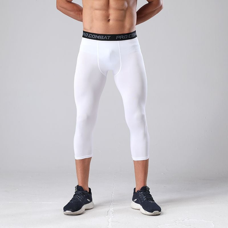 Tight Sports Fitness Pants Men'S Swimming Trunks Anti-Exposure Boxer Anti-Embarrassment Men'S And Women'S High-Elastic Three-Point Leggings - Image 1