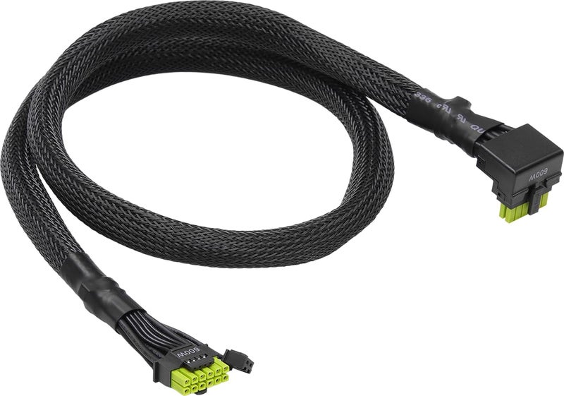 ASRock 12V-2x6 600W Power Cable | ATX 3.1 & PCIe 5.1 Compliant | L-Shaped GPU Connector | 16AWG HCS Terminals | for 750W+ ASRock Taichi/Phantom Gaming PSUs - Image 1