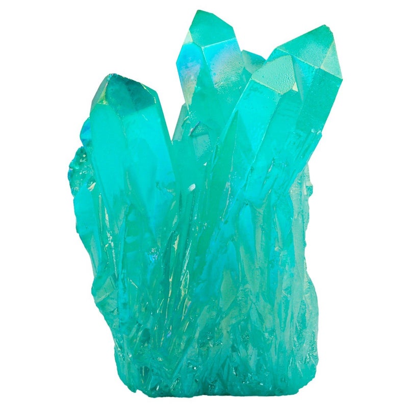 Rockcloud Healing Crystal Natural Titanium Coated Lake Blue Rock Quartz Cluster Geode Druzy Home Decoration Gemstone Specimen - Image 2