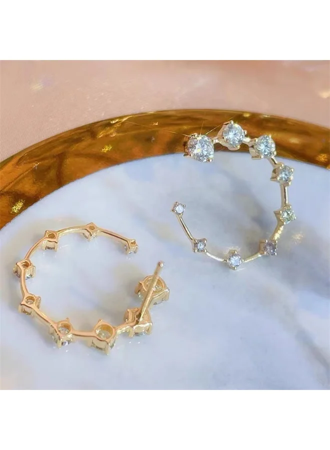 Sosha Elegance  Stellar Crystal Open Hoops  | Best Price UAE