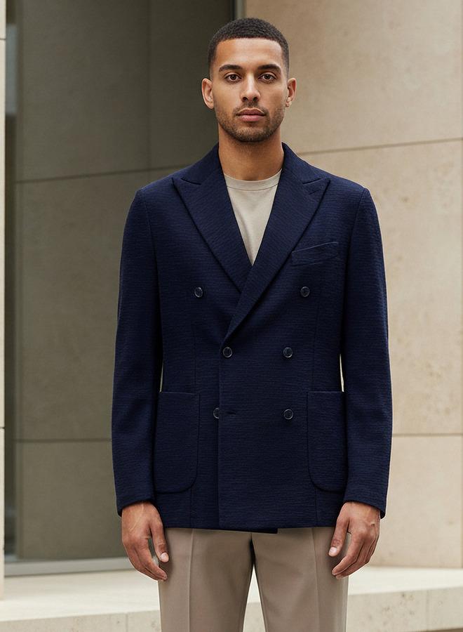 Iconic Men Slim Fit Double Breasted Blazer - Image 1