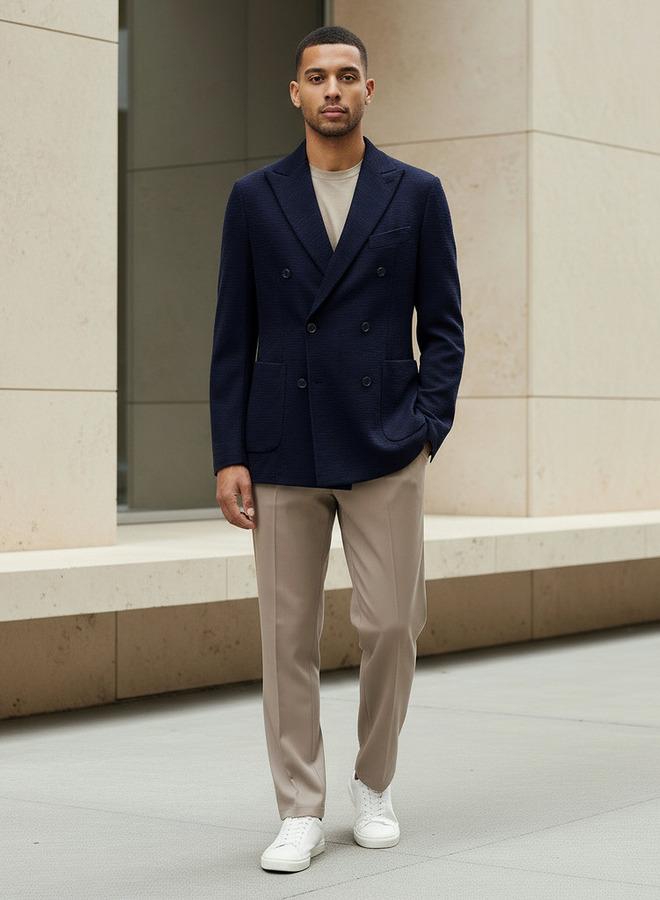 Iconic Men Slim Fit Double Breasted Blazer - Image 2
