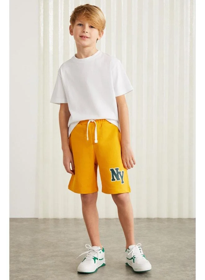 GRIMELANGE DARVELL-GRM24007 100% cotton printed boys' short Yellow short.