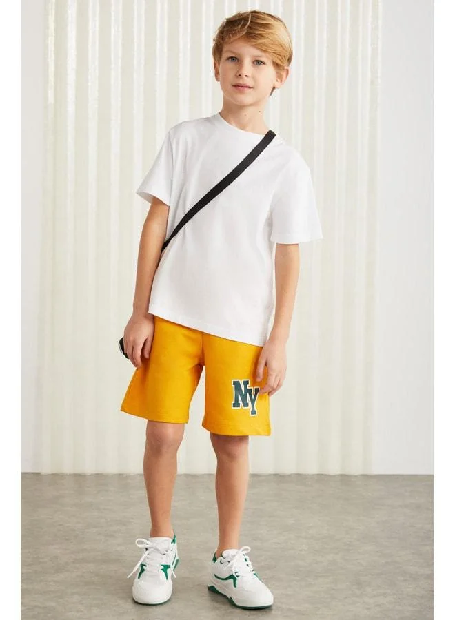 GRIMELANGE DARVELL-GRM24007 100% cotton printed boys' short Yellow short.