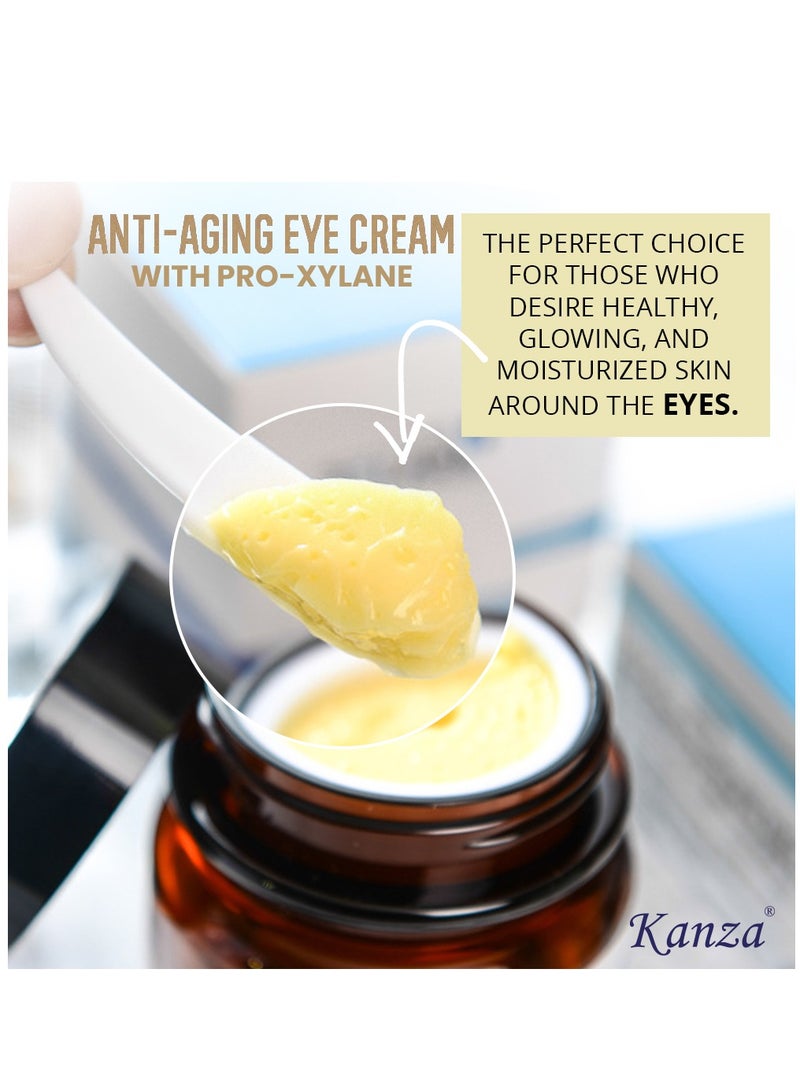 Kanza Anti-aging Retinol Eye Cream Dark Circles Fade Fine Lines Remove Eye Bags Anti-Wrinkle Firming & Brighten Skin Infused with Retinol Arbutin Vitamin C & E 30g - Image 4