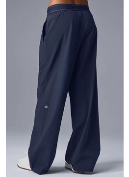 Alo High-Waisted Womens Yoga Casual Straight-Leg Pants Factory Direct Sportswear Clothing Women Fitness Wear Dark blue