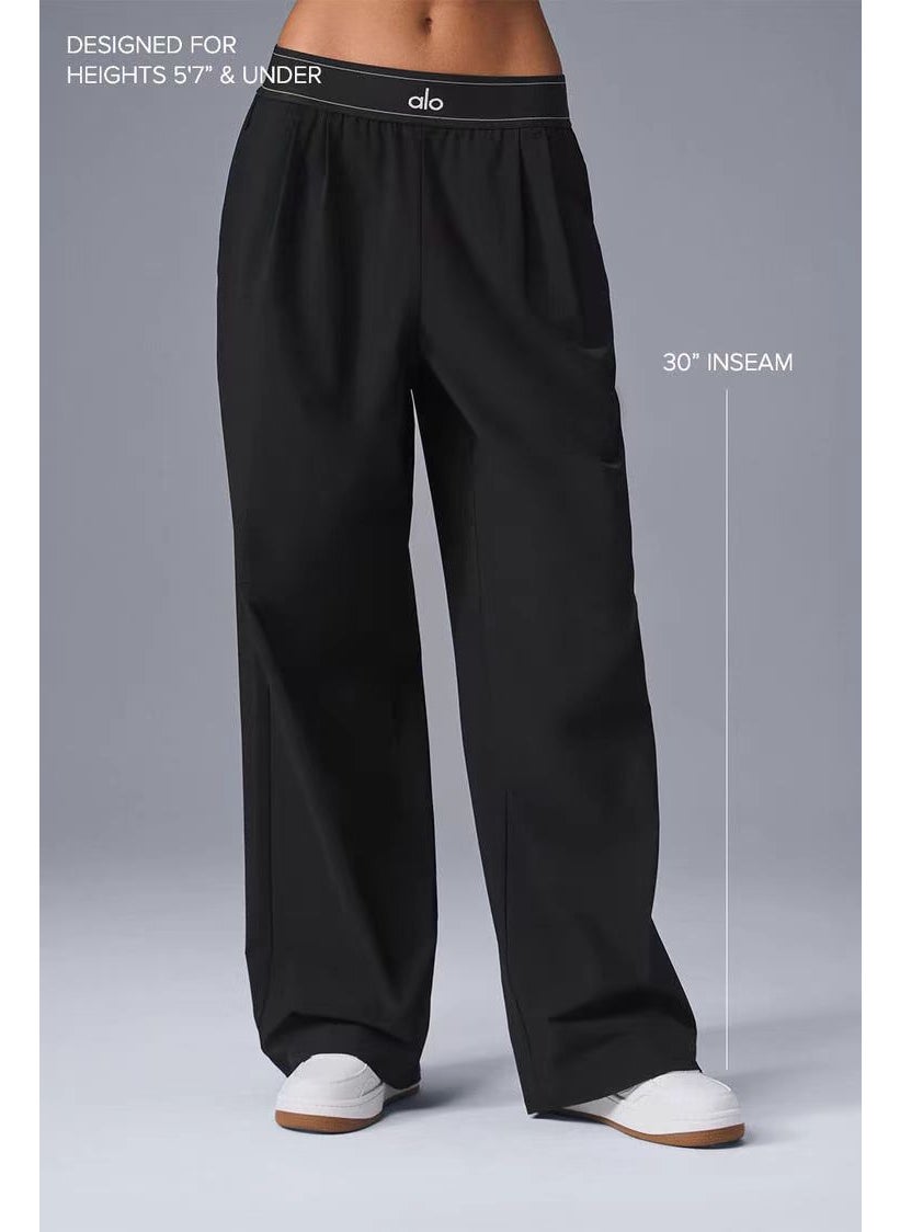 Generic - Alo High-Waisted Womens Yoga Casual Straight-Leg Pants Factory Direct Sportswear Clothing Women Fitness Wear Dark blue - Image 1