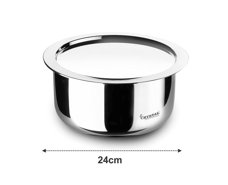 Crystal TriPro Triply Stainless Steel Tope with Lid 24 cm Induction Bottom - Image 2