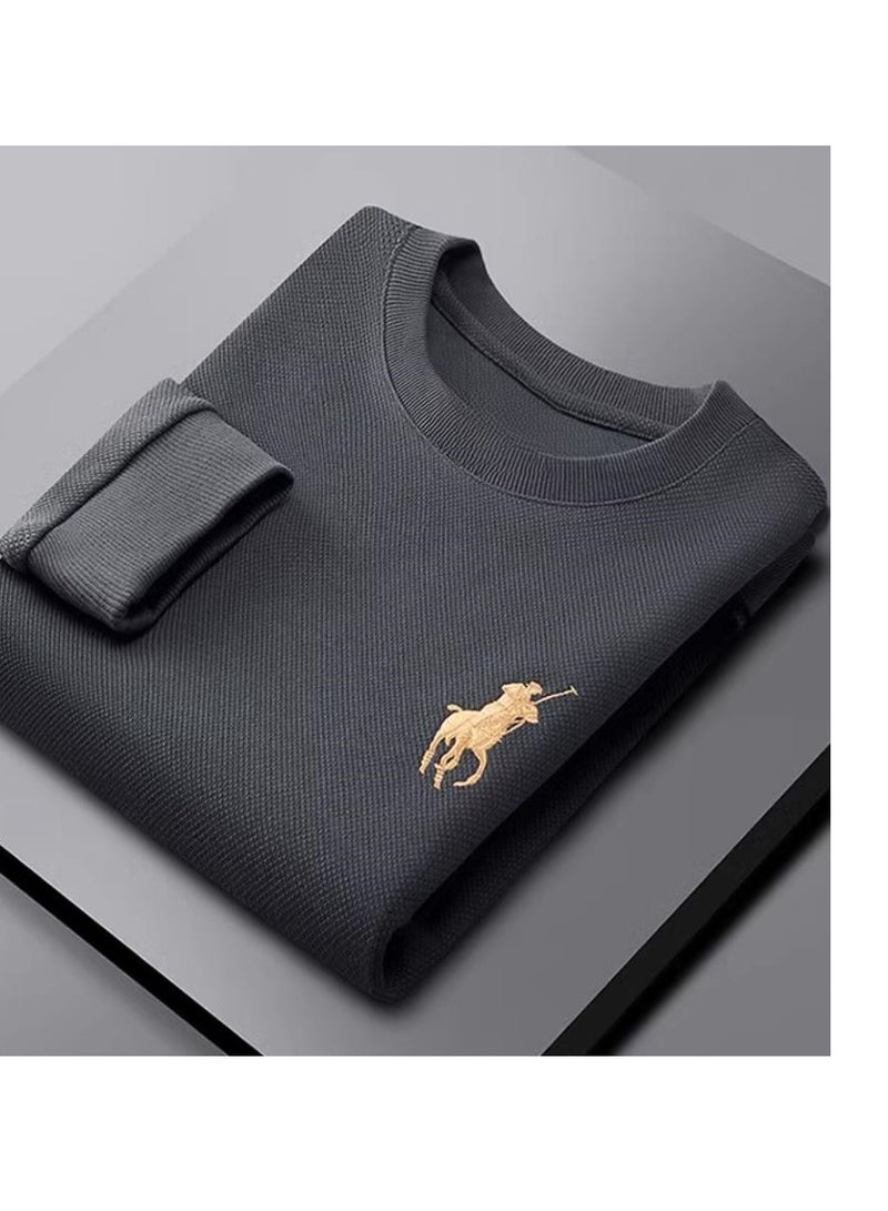 Paul Men's Long Sleeved Round Neck T-Shirt Base Sweater Sweatshirt - Image 3