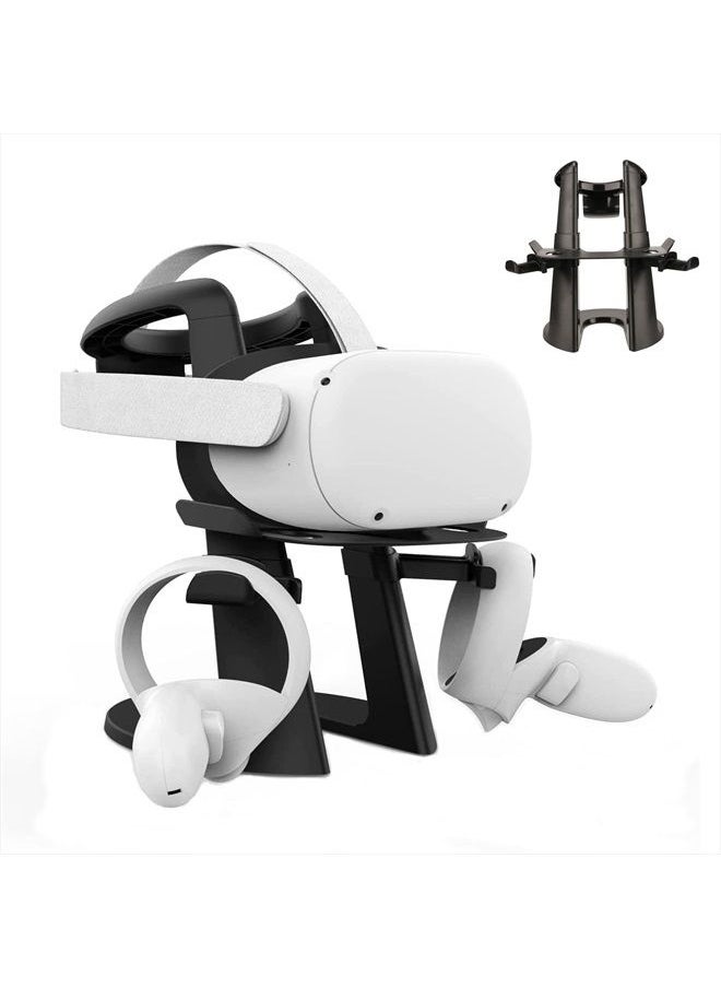 VR Stand, Headset and Controller Holder Display Station for Oculus Quest 2, Quest 1, Rift, Rift S, Valve Index, HP Reverb G2 Headset (Black)
