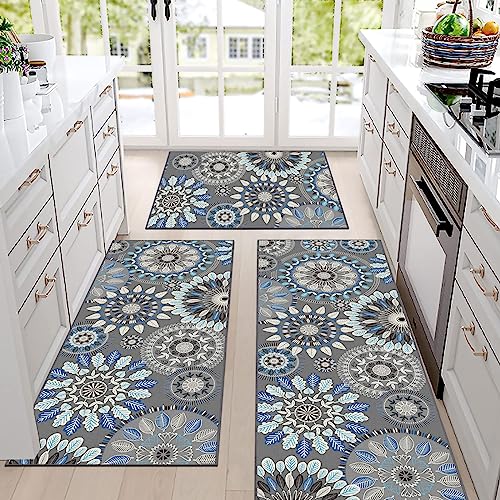 Bsmathom Boho Kitchen Rug Sets 3 Piece, Farmhouse Kitchen Rugs and Mats Non Skid Washable, Non Slip Kitchen Mats for Floor, Vintage Kitchen Floor Mat Carpet for Hallway Laundry Room - Image 2