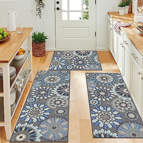 Bsmathom Boho Kitchen Rug Sets 3 Piece, Farmhouse Kitchen Rugs and Mats Non Skid Washable, Non Slip Kitchen Mats for Floor, Vintage Kitchen Floor Mat Carpet for Hallway Laundry Room - Image 5