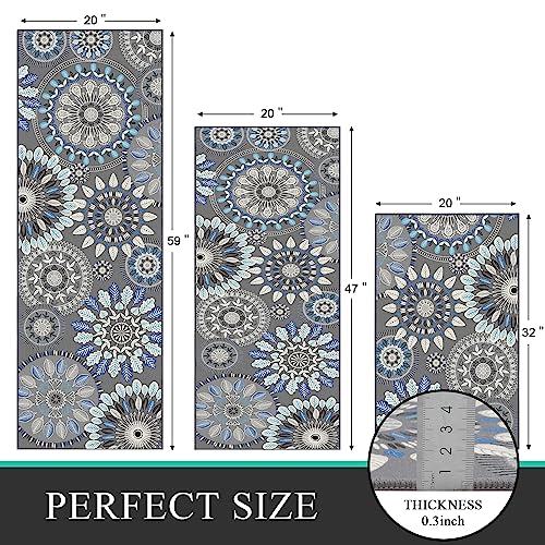 Bsmathom Boho Kitchen Rug Sets 3 Piece, Farmhouse Kitchen Rugs and Mats Non Skid Washable, Non Slip Kitchen Mats for Floor, Vintage Kitchen Floor Mat Carpet for Hallway Laundry Room - Image 4