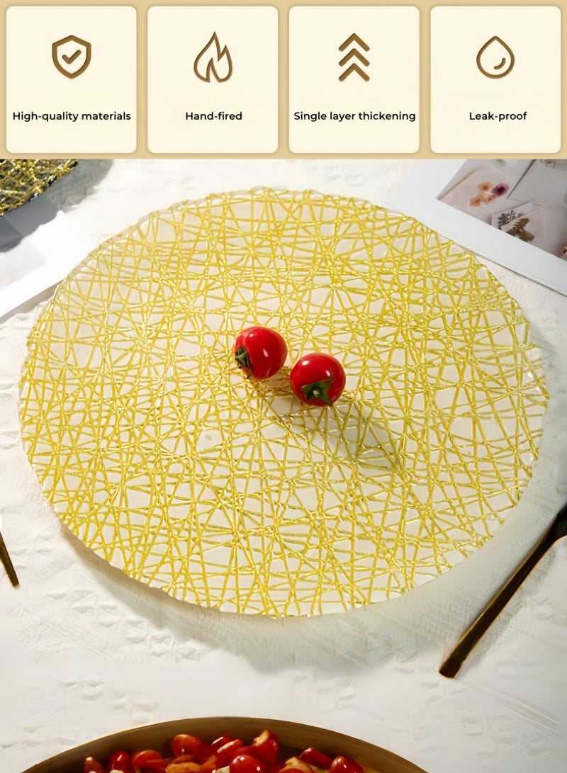 نيهاو مجموعة أطباق زجاجية مكونة من 6 قطع، تتضمن 6 × 13 بوصة، مجموعات أدوات مائدة، صديقة للمجمد/ صديقة للبيئة ودرجة الغذاء مع 3 ألوان، مناسبة للمنزل والحفلات وطبق الحلوى وطبق الفاكهة وطبق العشاء - 33 سم - Image 2