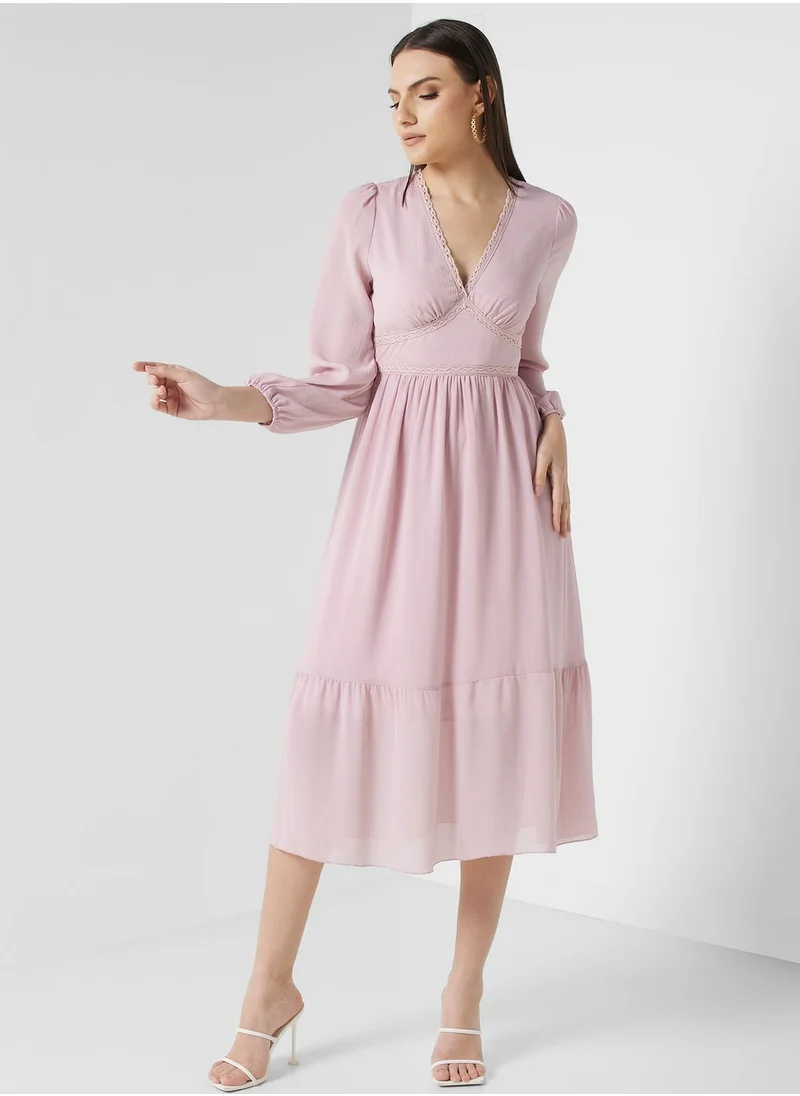 ELLA Empire Waist Detail Dress