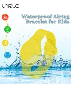 Unique Kids Waterproof Airtag Bracelet Compatible with Apple AirTag, Hidden Silicon Protective Case for Air Tag Holder, Adjustable Anti-Lost Watch Band for Toddler Child （Yellow）  - Image 4