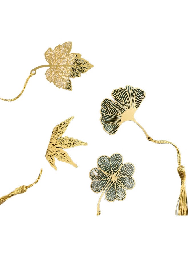 Tianse Huangtong Ye Mai Bookmark, Creative Metal Vintage Style Graduation Commemoration Teacher'S Day Gift, Gift For Male And Female Teachers, Annual Meeting Gift, New Year Gift, Birthday Gift, Ts-5866 Ginkgo Leaf - Image 1