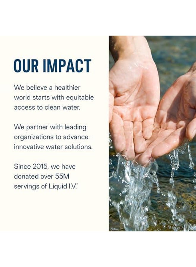 Liquid I.V. ® مضاعف الترطيب خالي من السكر + طاقة - فراولة كيوي | مسحوق مشروب إلكتروليت | 1 عبوة (14 حصة) - Image 4