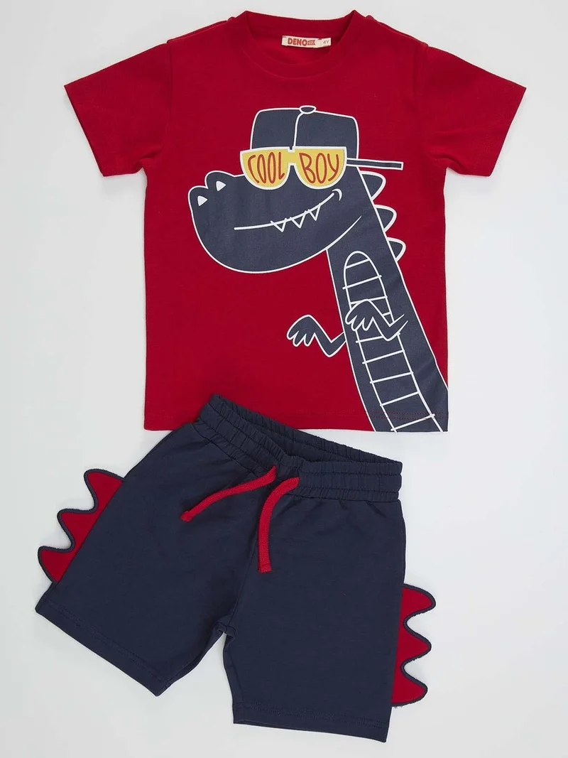 Denokids Cool Dino Boys Shorts Set