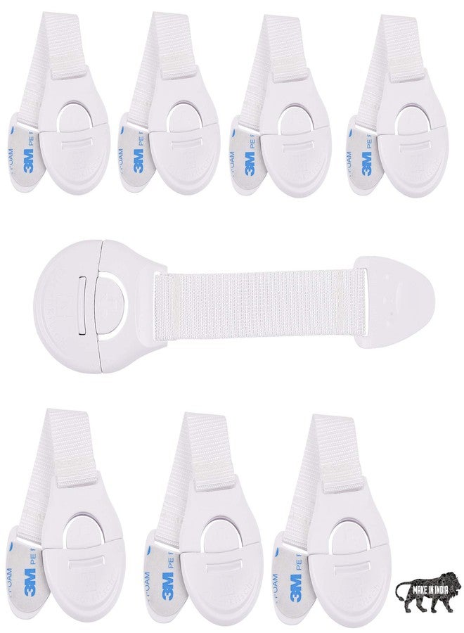 KitschKitsch Baby Safety Plastic Drawer Locks White (Pack of 8) MADE IN INDIA - Image 1