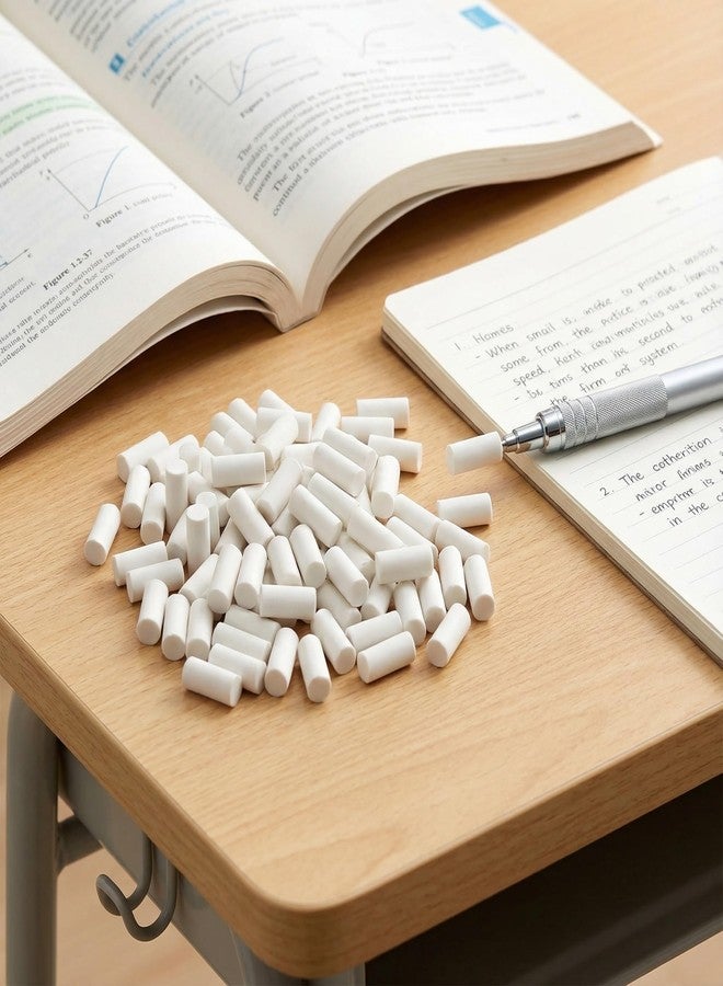Lekgavd 50 Pcs Mechanical Pencil Eraser Refills, White Refill Erasers for Propelling Pencils, Universal Traceless Eraser Replacement for Office Notebook Drafting - Image 5