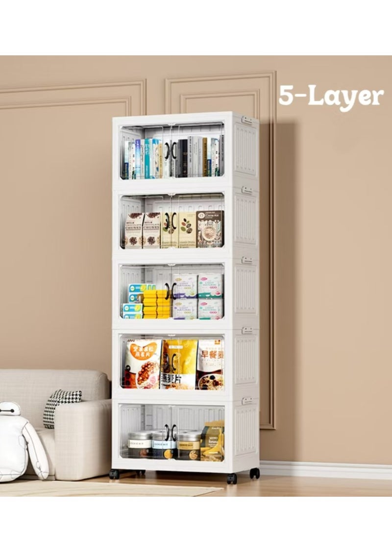 5-Layer Storage Cabinet, Foldable Drawer Shelves with Magnetic Double Doors, Convenient for Storage and Organization of Items - pzsku/Z10439F3E164DD9FFCECCZ/45/_/1738054542/48c01a5b-8857-41fa-94ca-4ceef90c8974