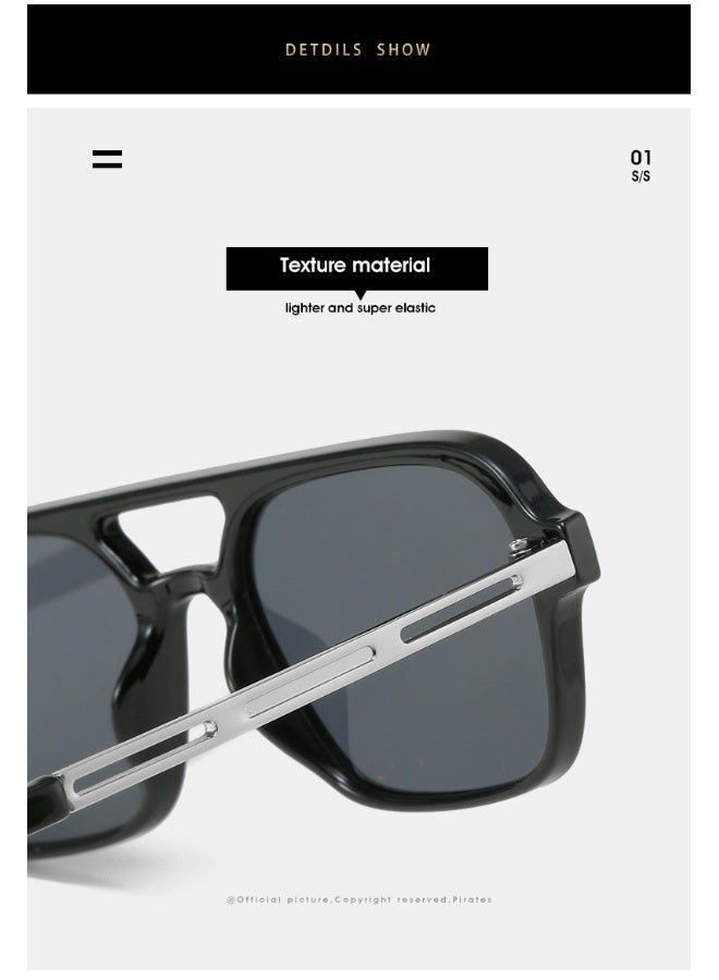 آنا نظارات شمسية طيار مزدوجة الإطار مع حماية ضد الشمس - Image 3