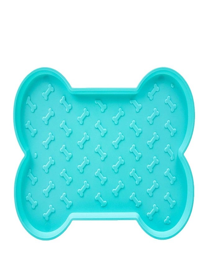 AniMax Bone Shape Tray Anti Skid With Stainless Steel Bowl (Specially For Dog)-520 Ml (Tourquise),?18 cm,H_15 cm,W_18 cm - Image 3