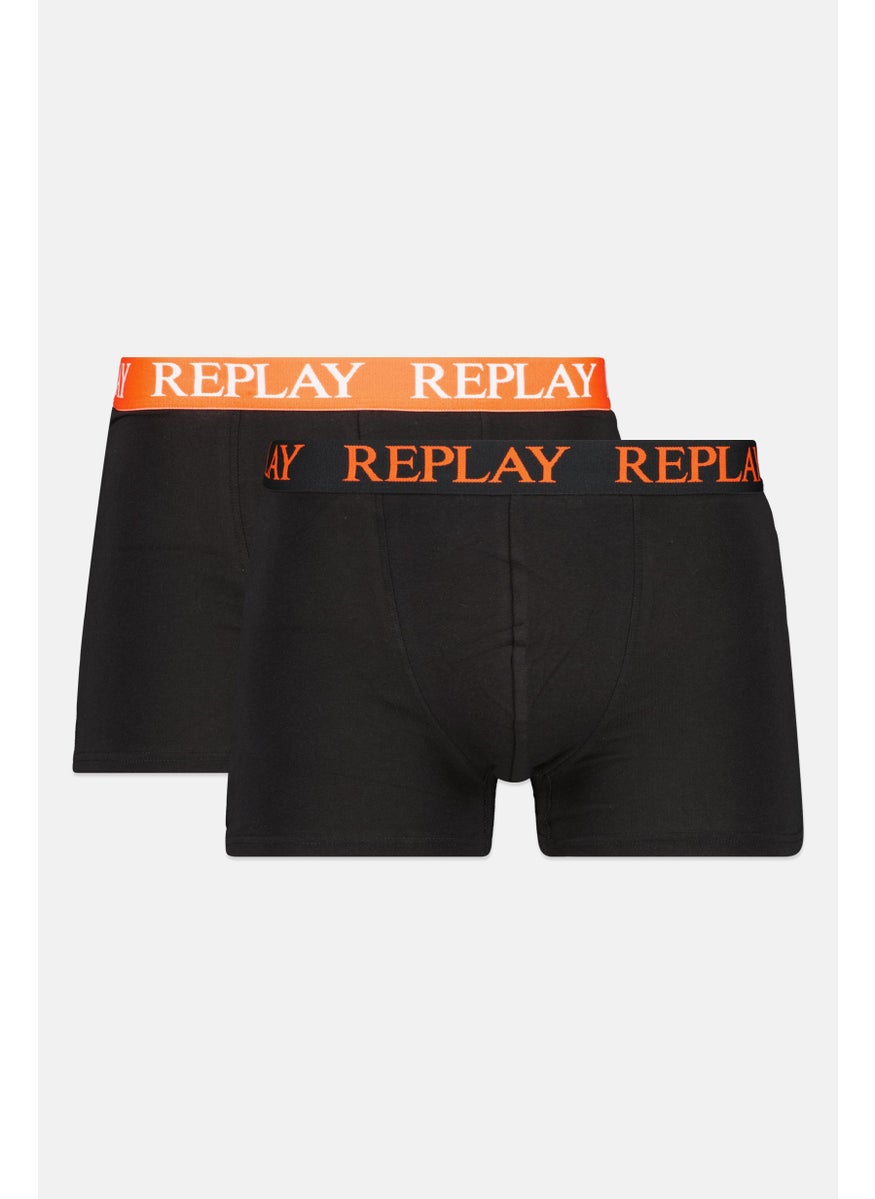 Replay - Men 2 Pack Brand Logo Trunk, Black - Image 1
