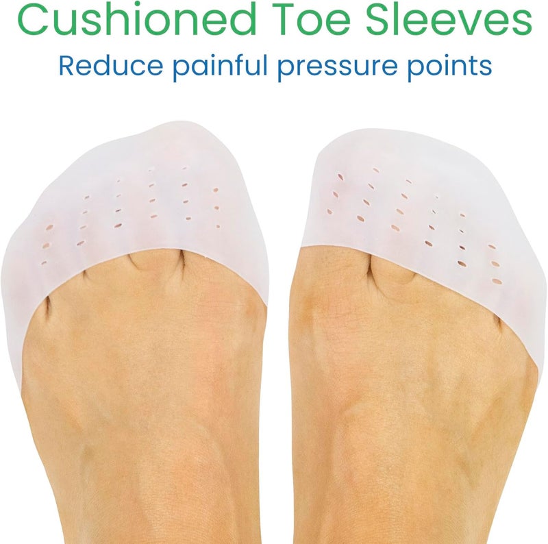 ViveSole Toe Protectors for Women Men 4 Pcs Silicone Sleeve Covers for Feet Foot Gel Caps for Pain Relief Pressure Sores for Shoes Work Boots Blister Protection Breathable Cushion Guards - Image 2