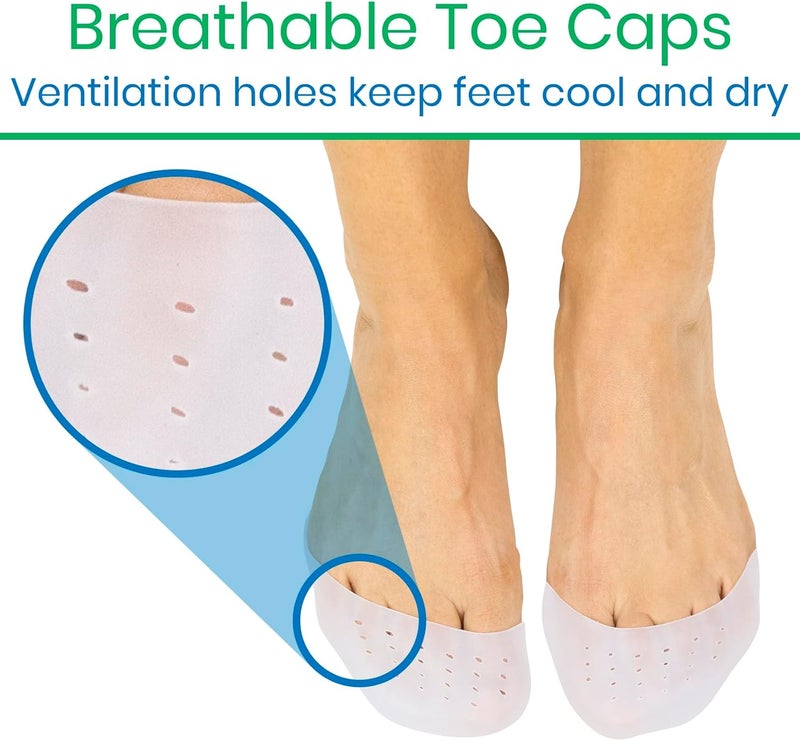 ViveSole Toe Protectors for Women Men 4 Pcs Silicone Sleeve Covers for Feet Foot Gel Caps for Pain Relief Pressure Sores for Shoes Work Boots Blister Protection Breathable Cushion Guards - Image 3