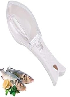Generic Generic Fish Scales Remover Stainless Steel Fish Scaler with Lid Fish Type White AH175 