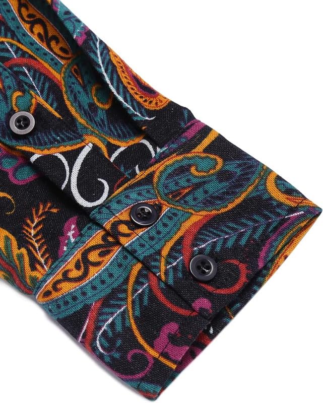Bellstone Men's Cotton Blend Full Sleeve Printed Short Kurta with Mandarin Collar Crafted from a Premium Cotton Blend - Image 5
