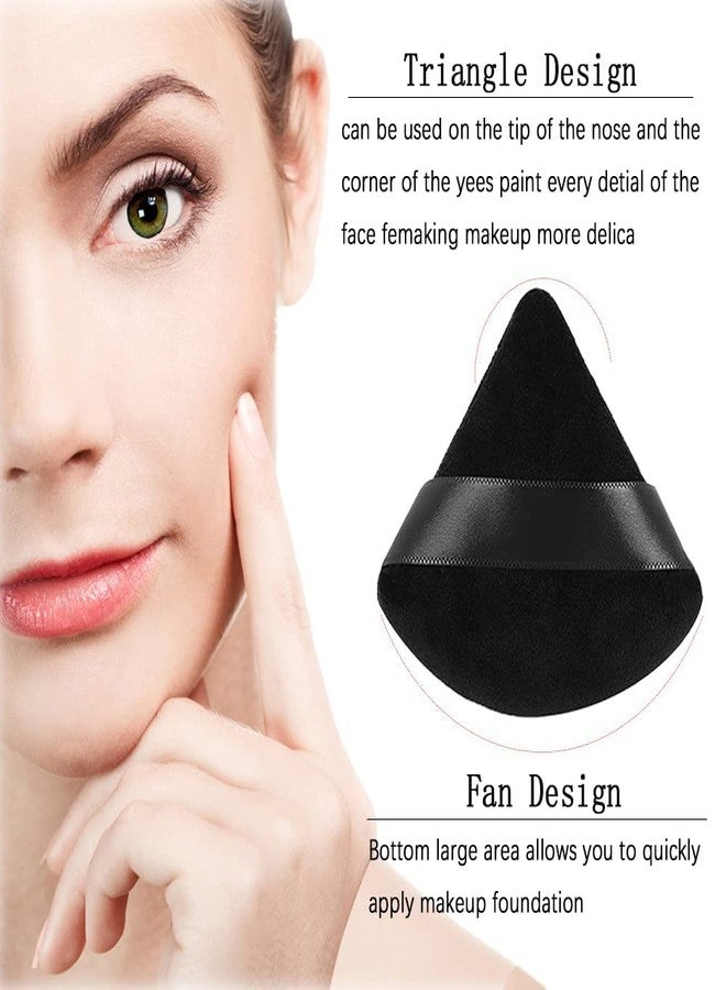 COSLUXE Makeup Sponge Set, 4 Pcs Triangle Powder Puff and 2 pcs Beauty Blender Multi-colored, Make Up Sponges for Face,Velour Powder Puff for Loose Powder Mineral Powder Foundation Makeup Tools - Image 2