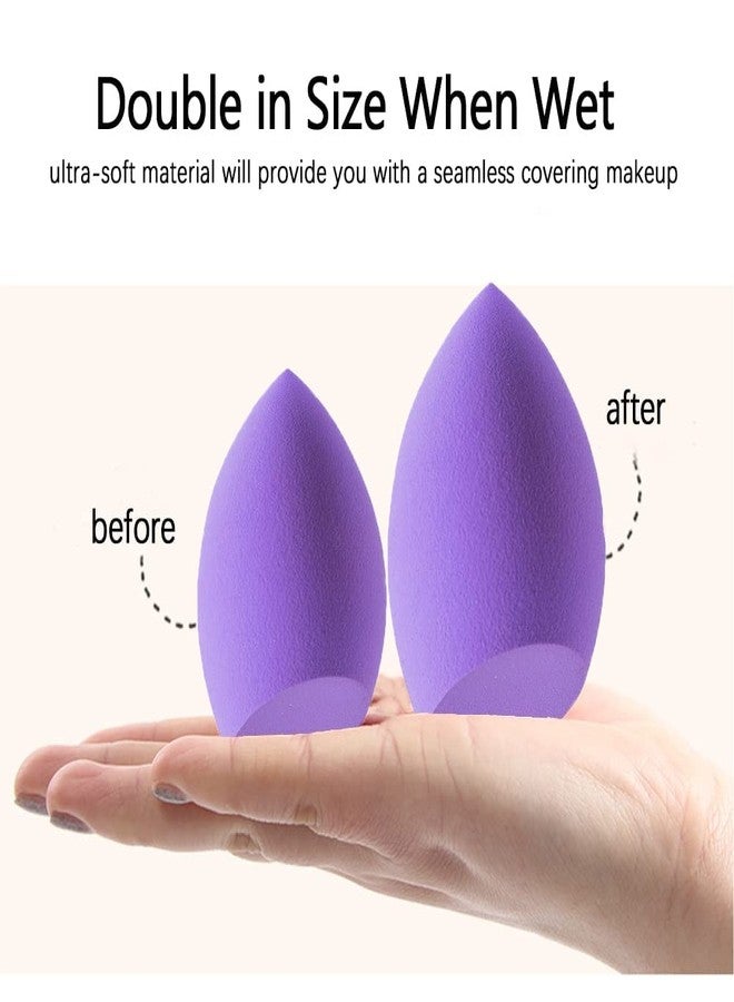 COSLUXE Makeup Sponge Set, 4 Pcs Triangle Powder Puff and 2 pcs Beauty Blender Multi-colored, Make Up Sponges for Face,Velour Powder Puff for Loose Powder Mineral Powder Foundation Makeup Tools - Image 5