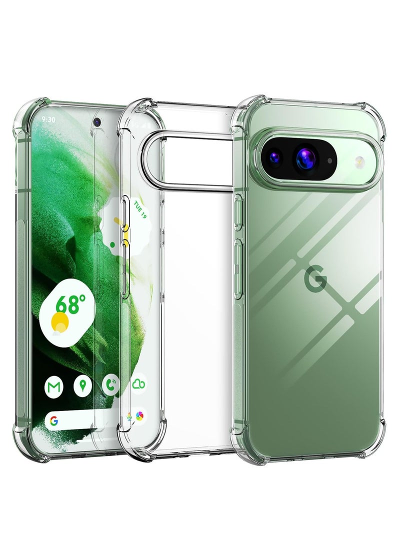 Case for Google Pixel 9, Ultra [Slim Thin] Flexible Scratch Resistant Clear TPU Gel Rubber Soft Silicone Protective Case Cover for Google Pixel 9 / Pixel 9 Pro (Clear)  - Image 1