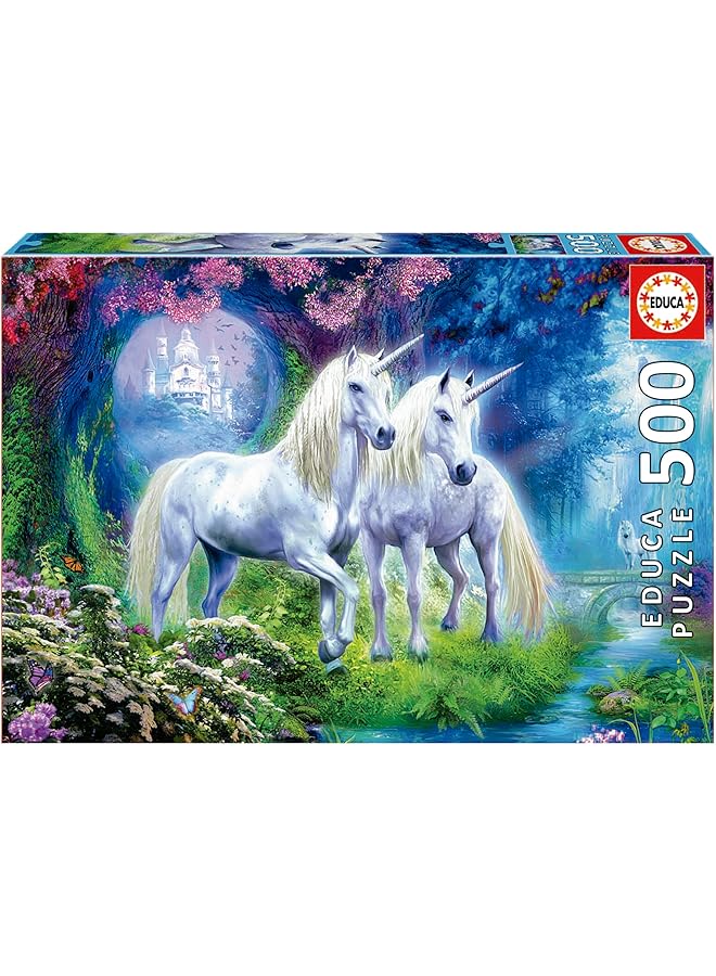 ايديوسا أحجية الصور المقطوعة لوحيد القرن في الغابة من 500 قطعة. من 11 سنة 17648 - Image 1