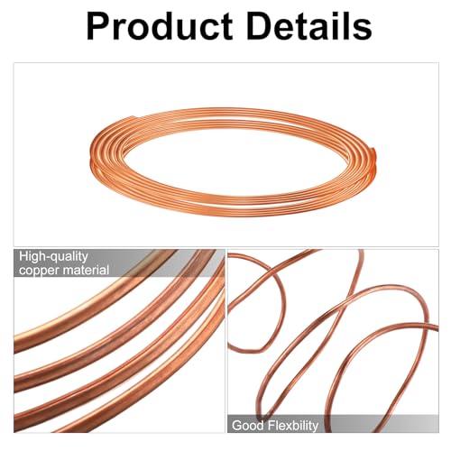 Yaocom أنبوب نحاسي ياوكوم 1/2" OD x 7/16" ID x 10 قدم أنبوب نحاسي للتبريد T2 أنبوب نحاسي لولبي ناعم لأنظمة التكييف، مشاريع DIY، ثلاجات، صناعة - Image 3