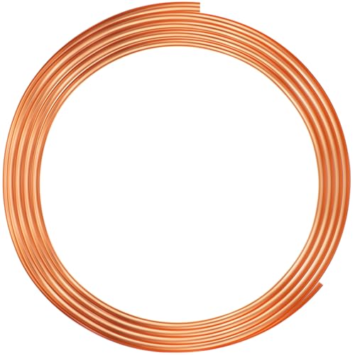 Yaocom أنبوب نحاسي ياوكوم 1/2" OD x 7/16" ID x 10 قدم أنبوب نحاسي للتبريد T2 أنبوب نحاسي لولبي ناعم لأنظمة التكييف، مشاريع DIY، ثلاجات، صناعة - Image 1