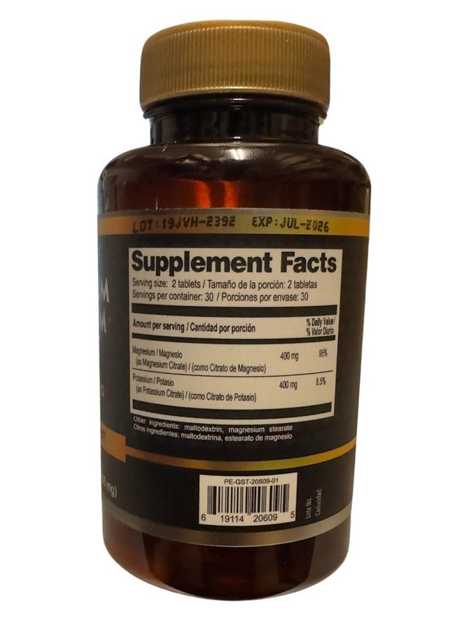 Plantimex - Magnesium Potassium Citrate Nutricost Potassium (400mg) Magnesium (400 mg) Citrates, 60Capsules -PLANTIMEX Dietary Supplement 60 Tablets. (800 mg) - Image 1
