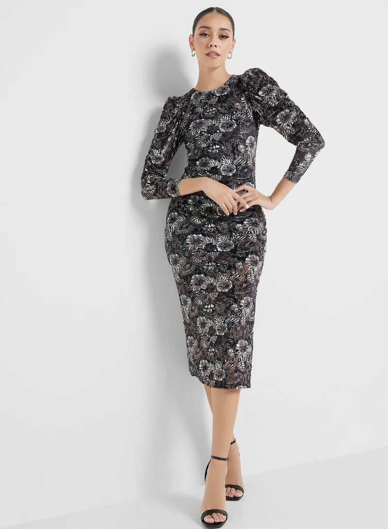 Ted Baker Printed Side Split Dress