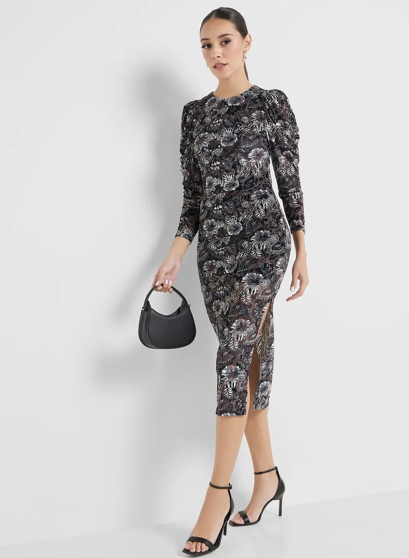 Ted Baker Printed Side Split Dress