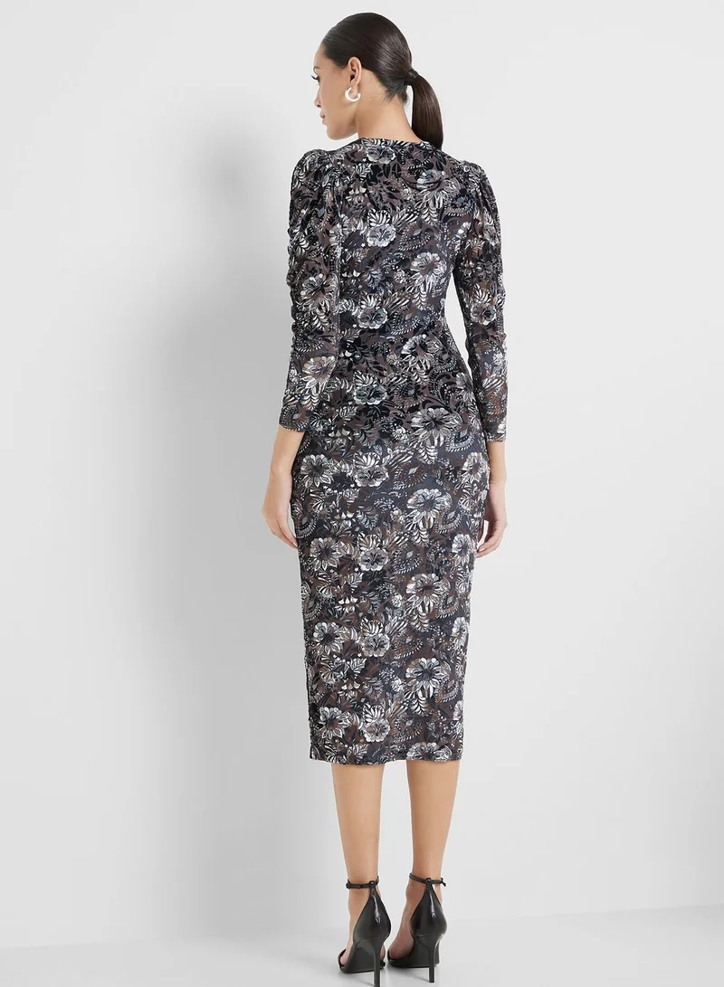 Ted Baker Printed Side Split Dress